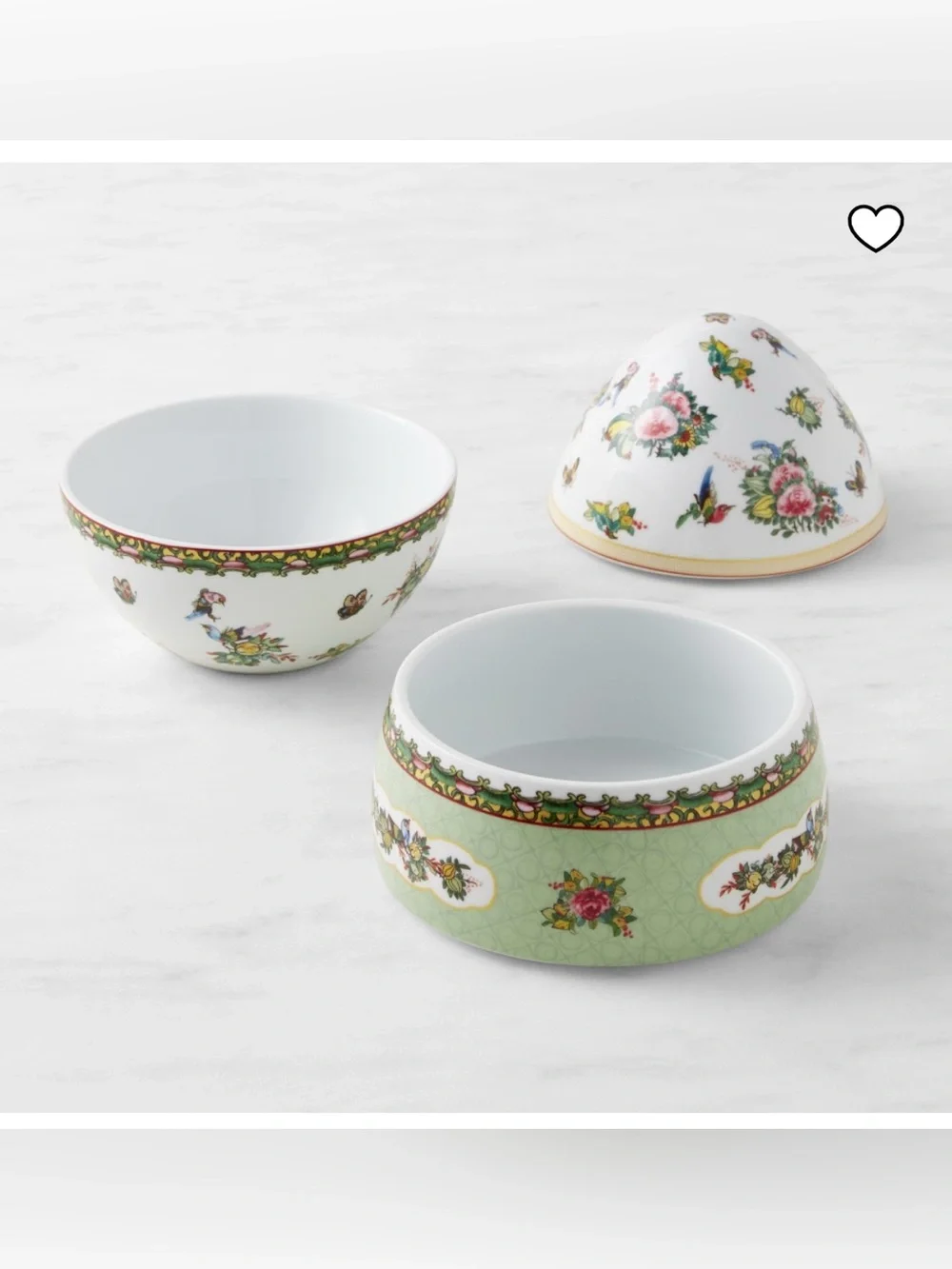 Brand New Williams Sonoma Porcelain Famille Rose Stackable Egg, NWT